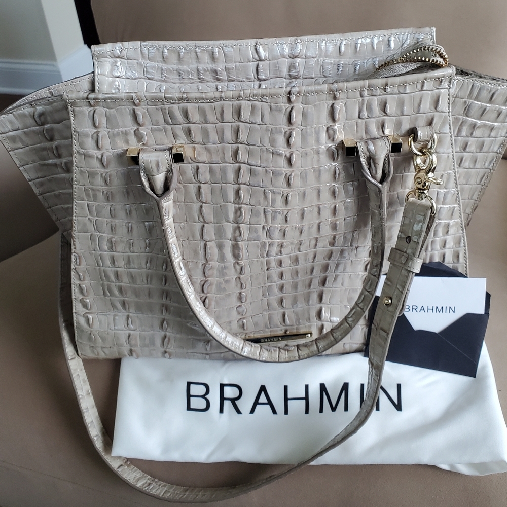 Brahmin Crocodile Large Embossed Satchel - Like New!